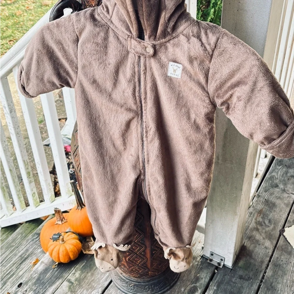 Carter's Brown Moose Footed One Piece